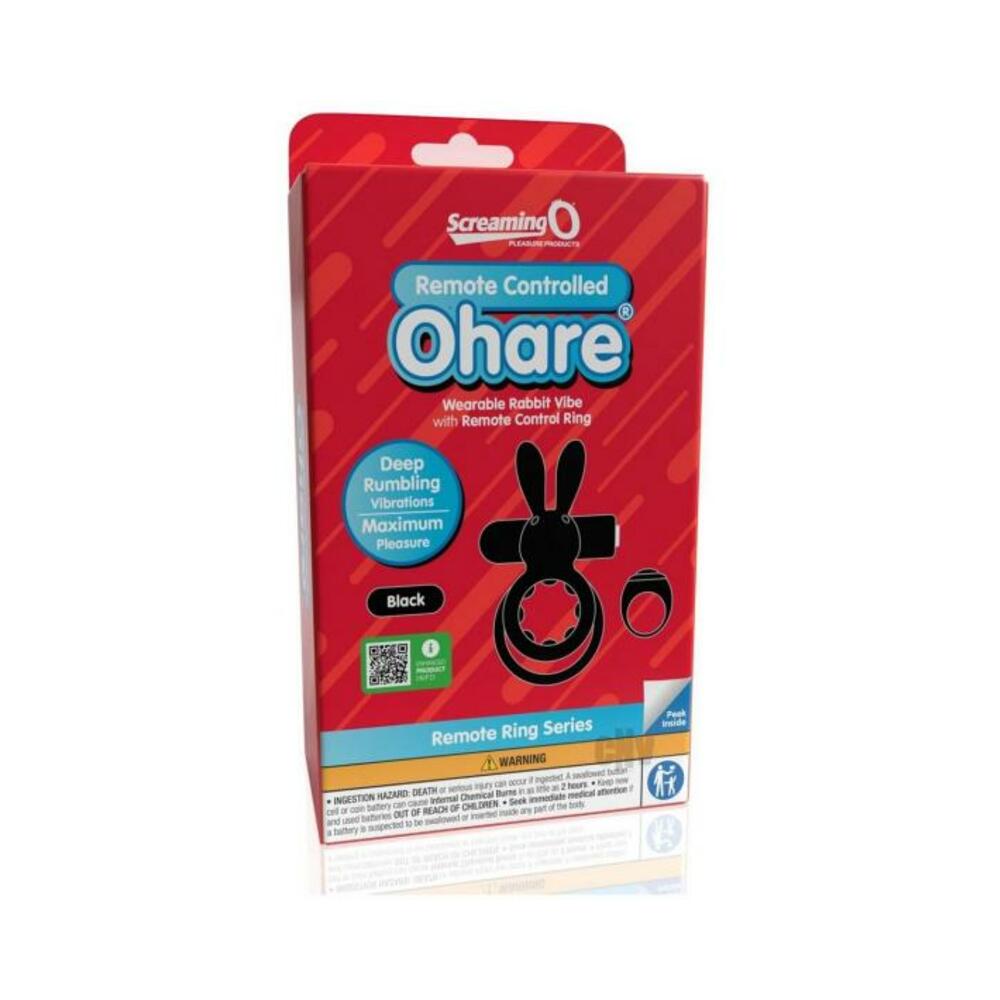 817483017162_1 Screaming O Ohare Remote Controlled Vibrating Ring - Black - Image 1