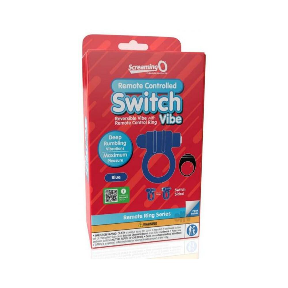 817483017230_1 Screaming O Switch Remote Controlled Vibrating Ring - Blue - Image 1