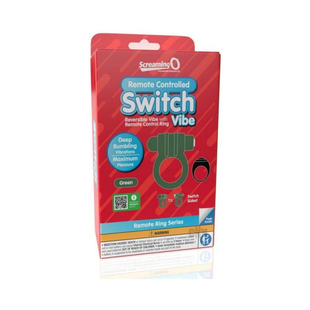 817483017247_1 Screaming O Switch Remote Controlled Vibrating Ring - Green - Image 1