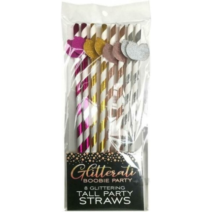 Glitterati Boobie Tall Party Straws