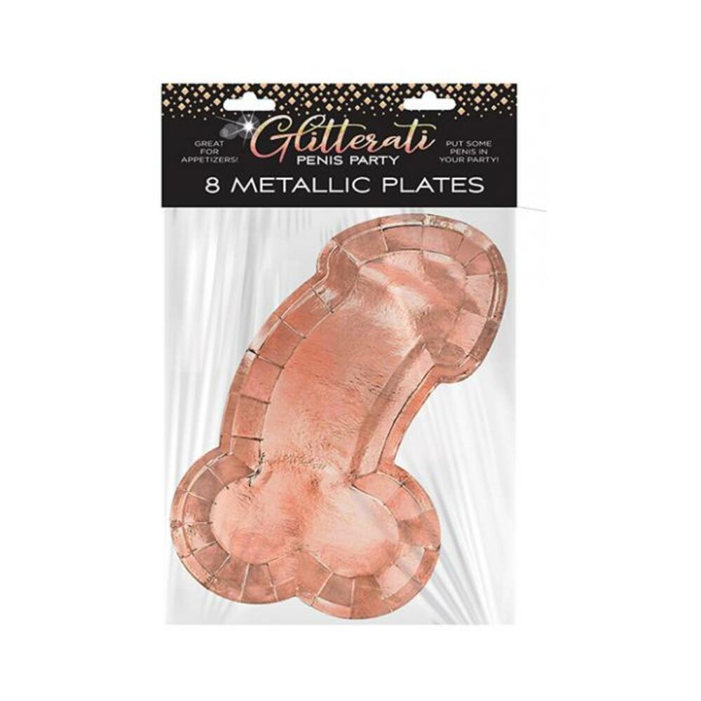 817717010808_1 Glitterati Penis Rose Plates 8pk - Image 1