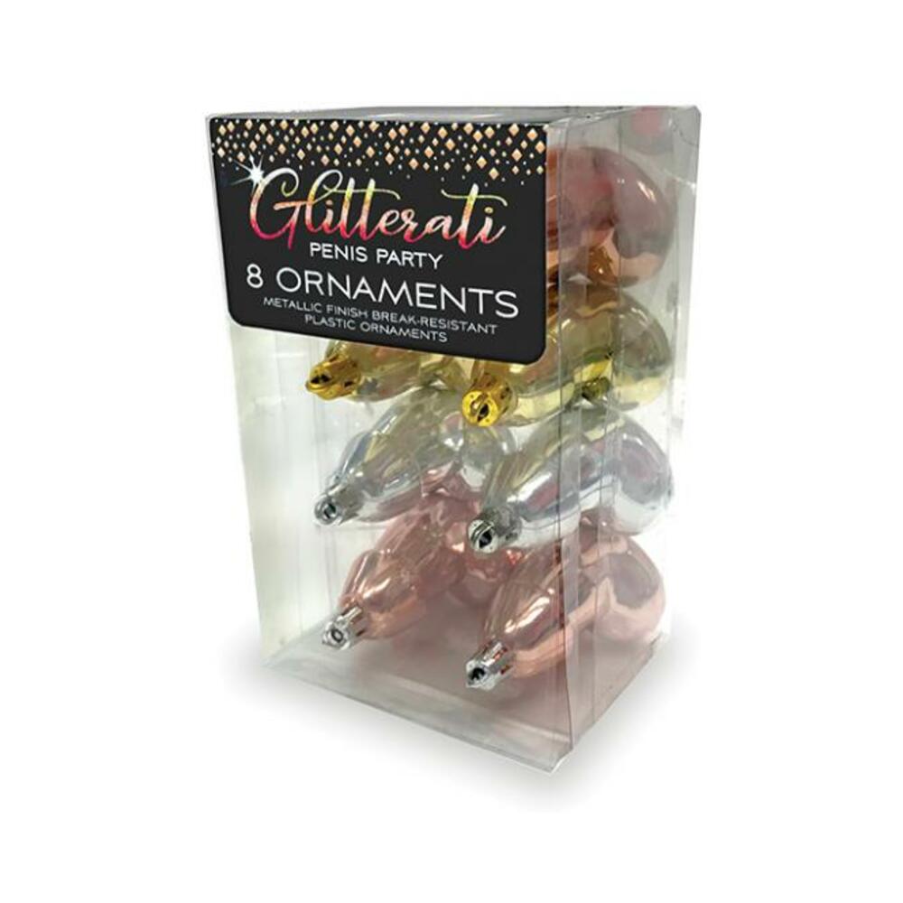 817717010815_1 Glitterati Penis Metallic Ornaments - Image 1
