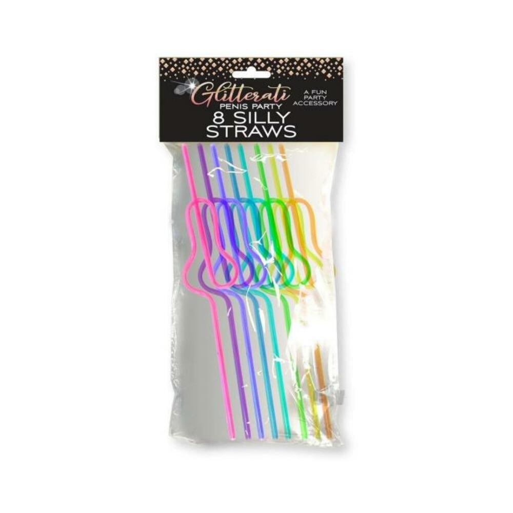 817717011034_1 Glitterati Silly Penis Straws 8pc - Image 1