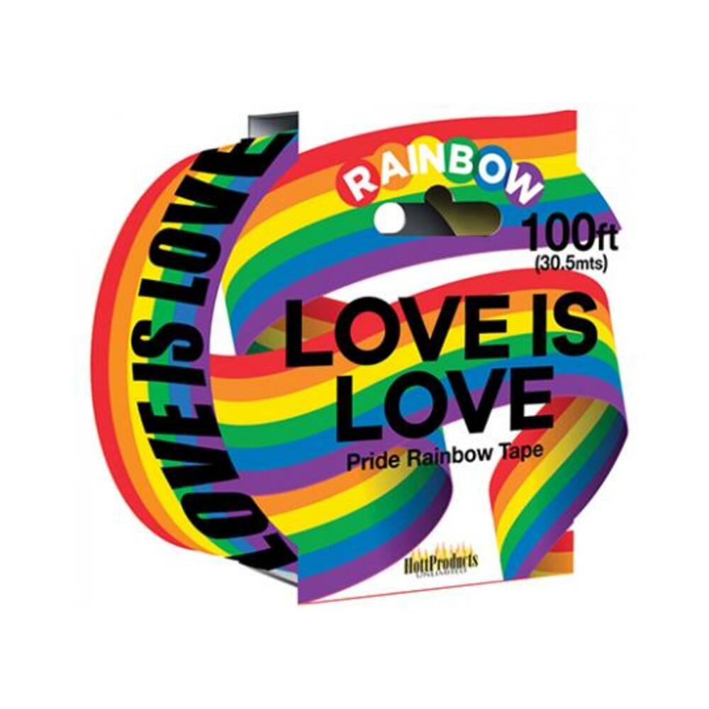 818631033454_1 Love Is Love - Rainbow Style - Caution Party Tape - 100' - Image 1