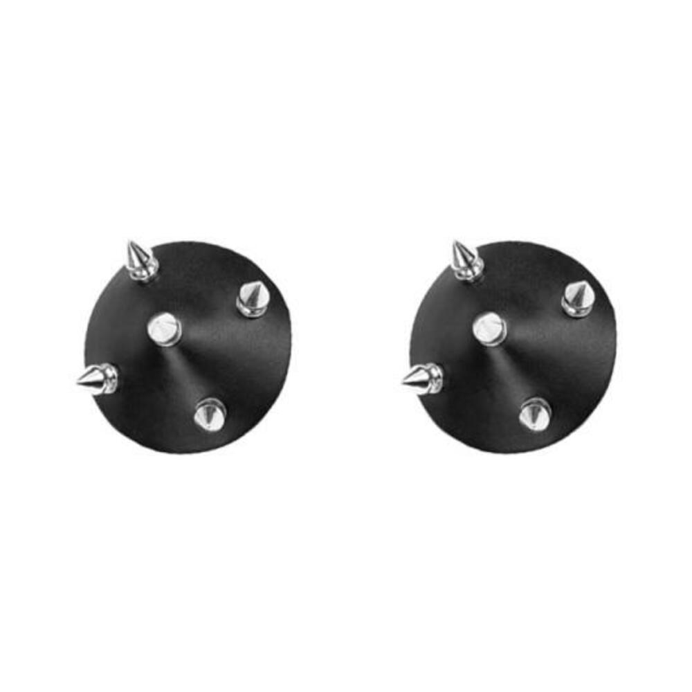 818631034574_1 Nipplicious Temptress Leather Pasties W/ Studs Black - Image 1
