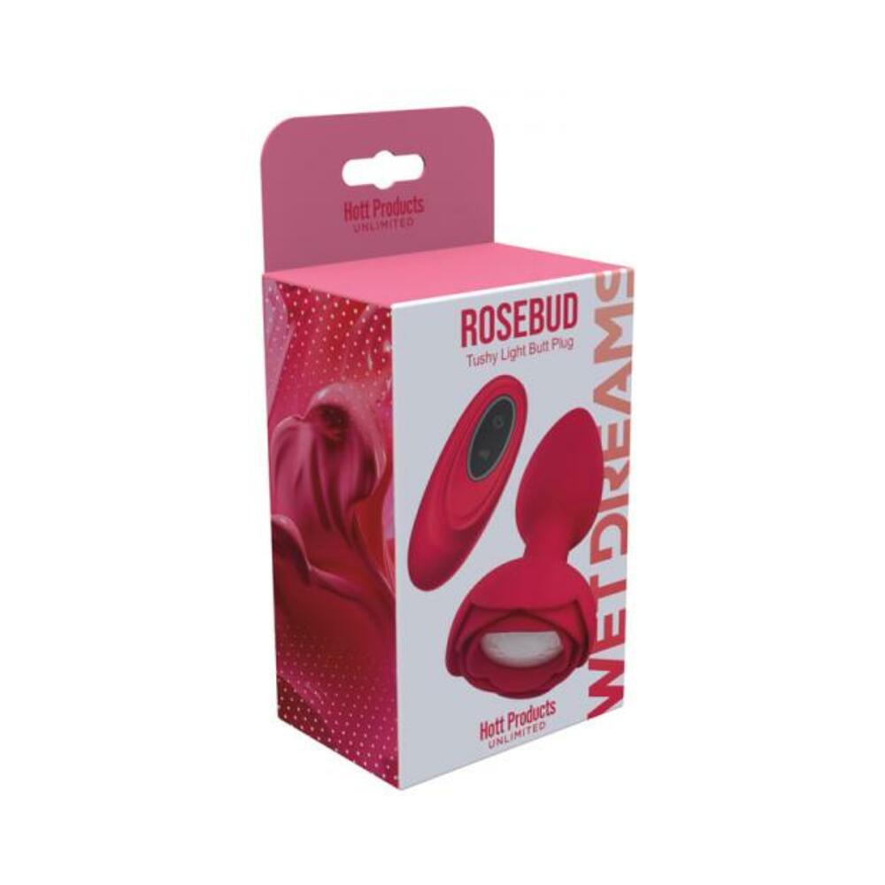 818631035434_1_0909c88e-f906-4ac2-a1fb-c1a5ab8b7d89 Rose Bud Tushy Light Light-up Silicone Butt Plug - Image 1