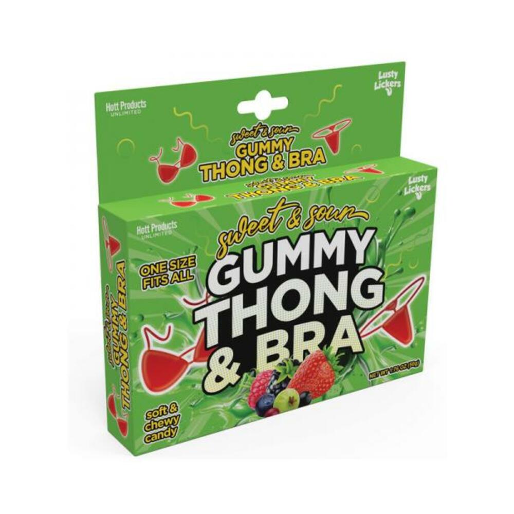 818631035809_1 Sweet & Sour Gummy Thong And Bra - Image 1