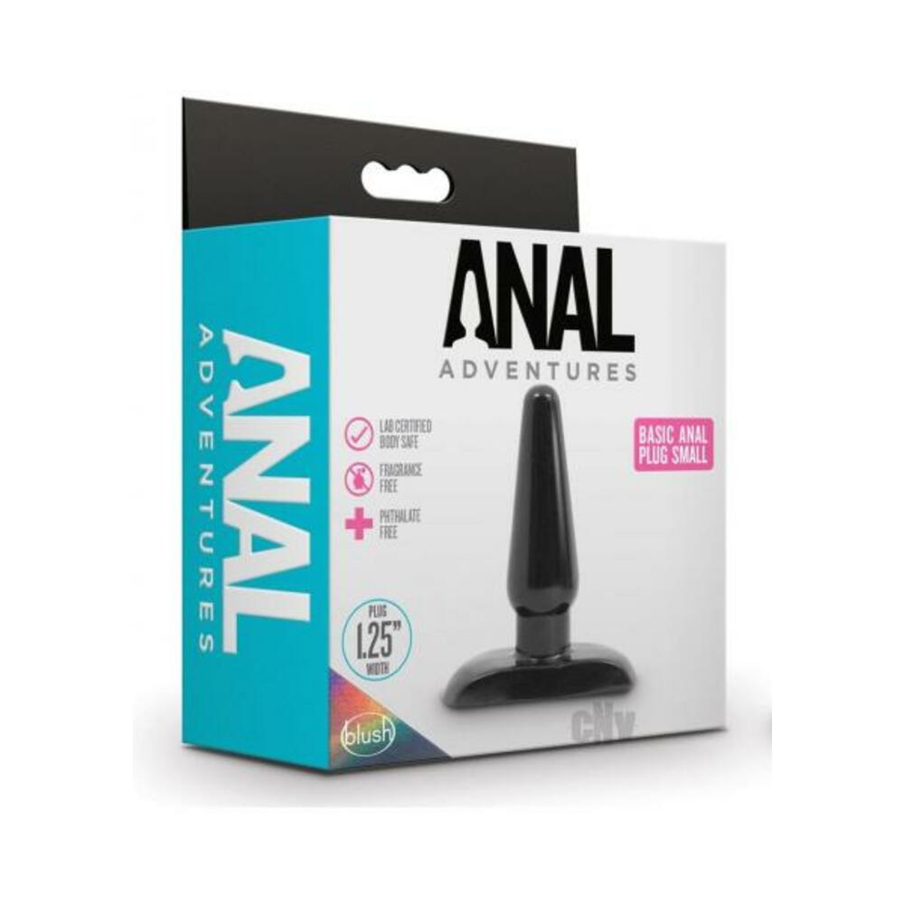 819835024972_1 Anal Adventures - Basic Anal Plug - Small - Black - Image 1