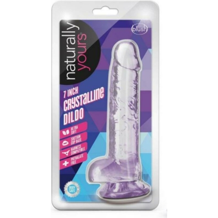 Naturally Yours Crystalline Dildo 7 In. Amethyst