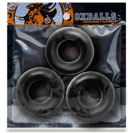 Oxballs Fat Willy 3-pack Jumbo Cockrings Flextpr Black