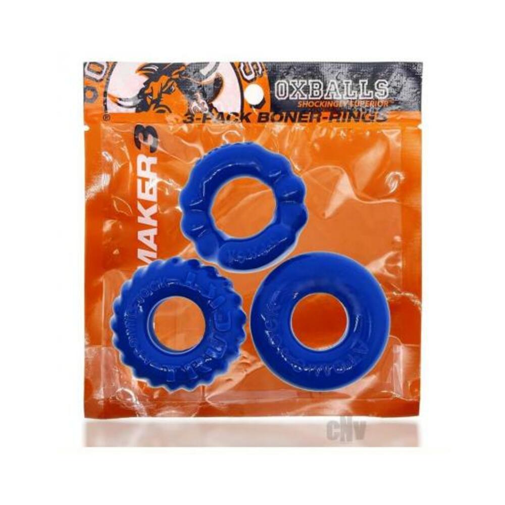 840215121707_1 Oxballs Bonemaker 3-pack Boner Cockring Kit Flextpr Pool Blue - Image 1