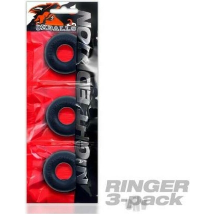 Oxballs Ringer Cockring 3-pack Plus+silicone Special Edition Night