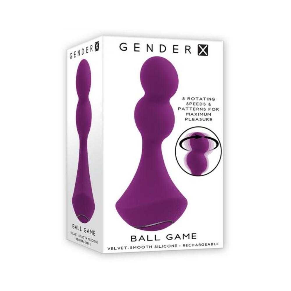844477021737_1 Gender X Ball Game Rechargeable Rotating Silicone Vibrator Purple - Image 1
