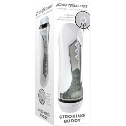Zero Tolerance Stroking Buddy Rechargeable Vibrating Stroker White