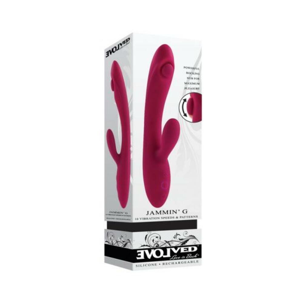 844477023052_1_728aac0c-4176-4e93-8b08-3972f860f080 Evolved Jammin G Rechargeable Tapping Dual Stim Vibe Silicone Pink - Image 1