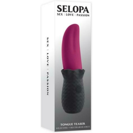 Selopa Tongue Teaser Vibe Rechargeable Silicone Pink Black