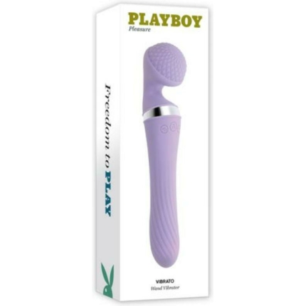 Playboy Vibrato Rechargeable Silicone Dual Ended Wand Vibrator Opal