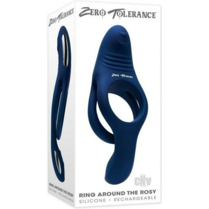 Zero Tolerance Ring Around The Rosy Rechargeable Vibrating Dual C-ring Silicone Blue
