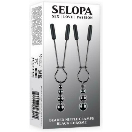 Selopa Beaded Nipple Clamps Stainless Steel Black Chrome