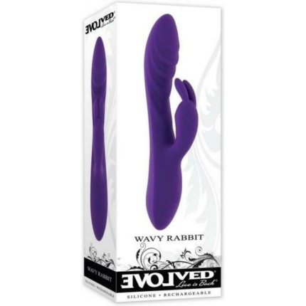 Evolved Wavy Rabbit Rechargeable Dual Stimulator Silicone Purple