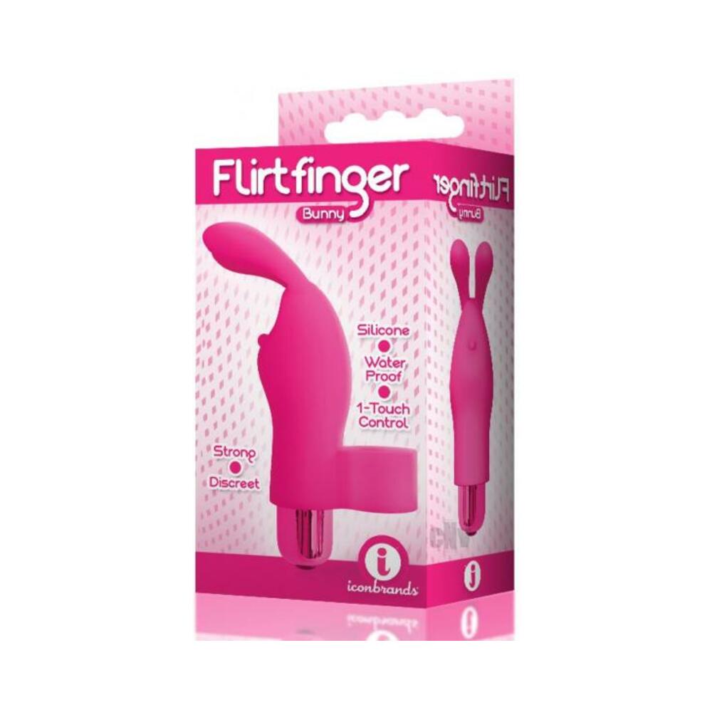 847841026680_1 The 9's Flirt Finger Bunny Finger Vibrator Pink - Image 1