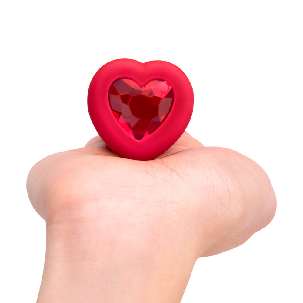 84823H_1000x1000_717e14a7-9104-4ee3-ade4-6d04151716cf B Vibe Vibrating Heart Shaped Jewel Plug M/L Red - Image 1