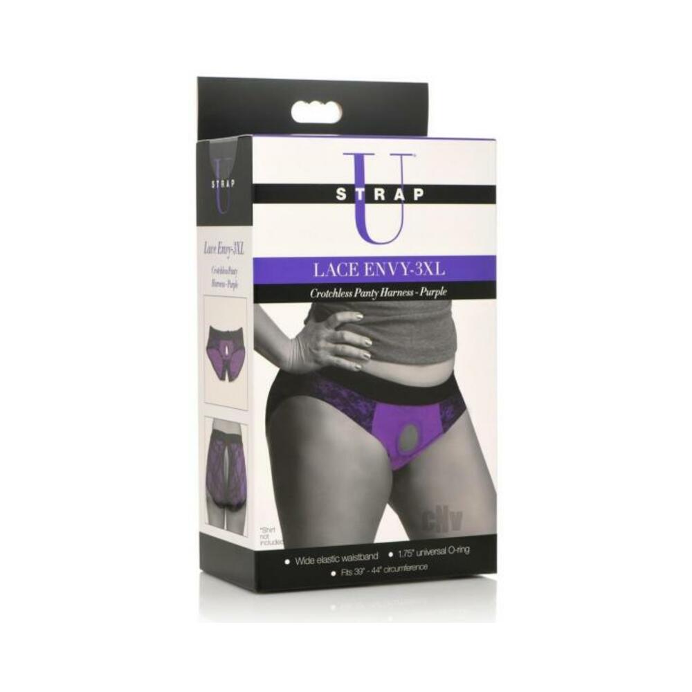 848518048158_1 Strap U Lace Envy Crotchless 3xl Purple - Image 1