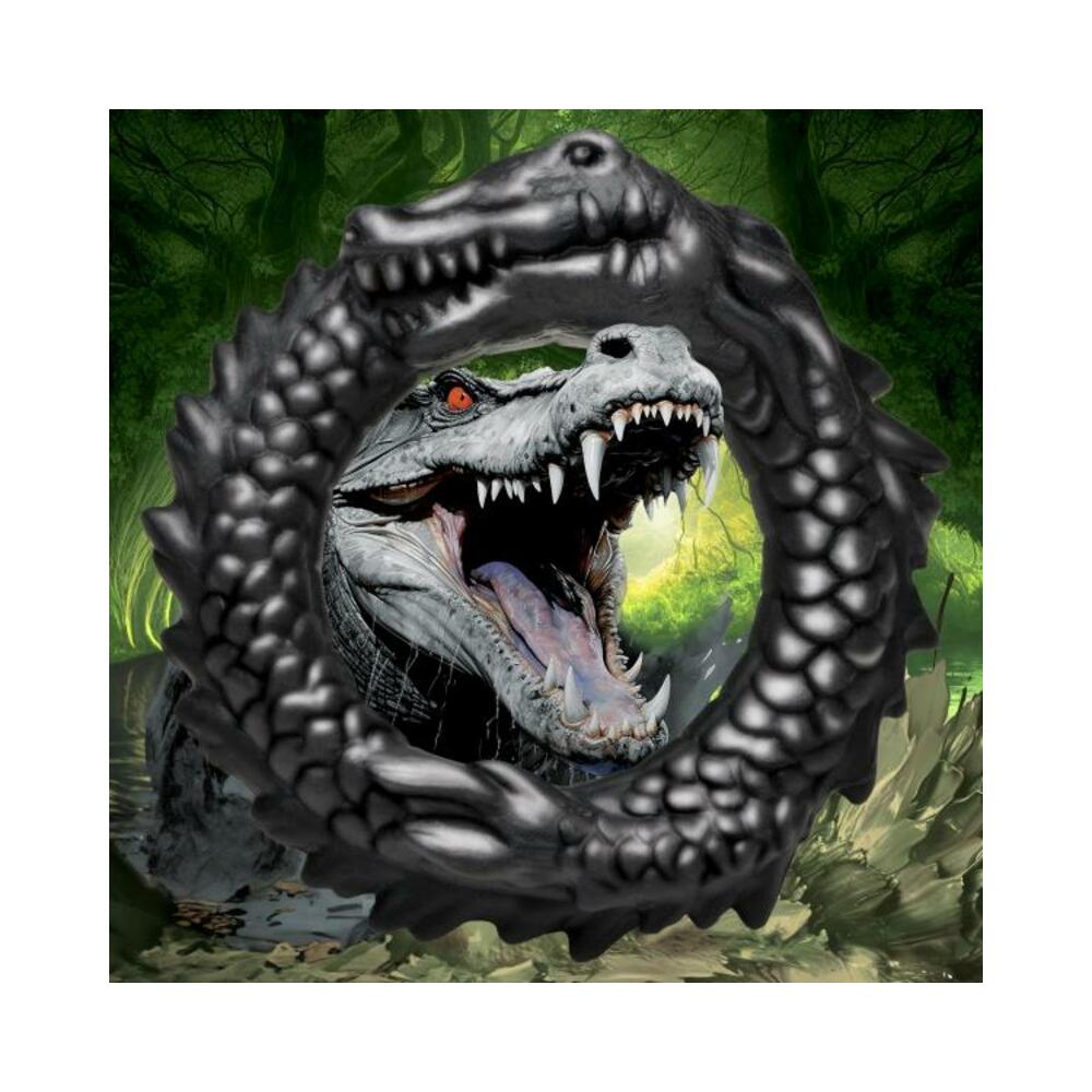 848518053312_1 Black Caiman Silicone Cock Ring - Image 1