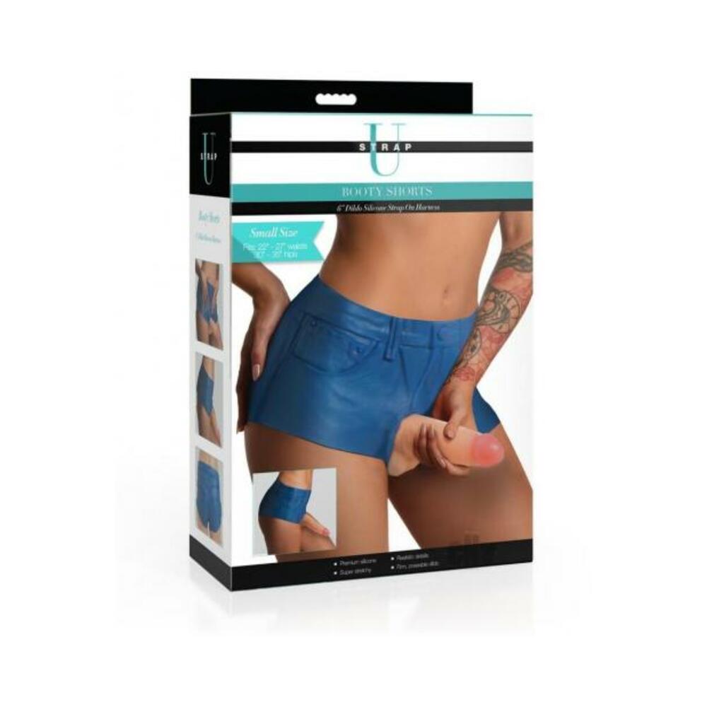 848518055392_1 Booty Shorts 6 Inch Dildo Silicone Strap On Harness - Large - Image 1
