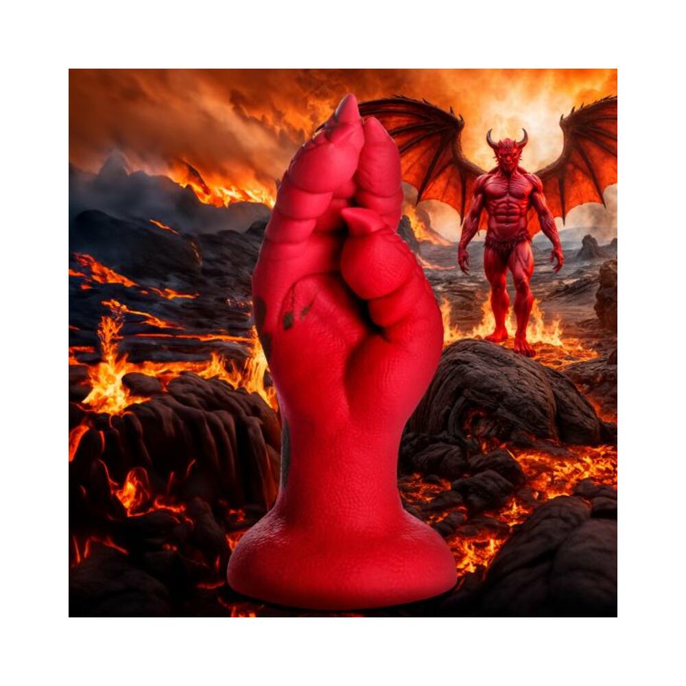 848518055583_1 Demon Claw Fisting Silicone Dildo - Red - Image 1