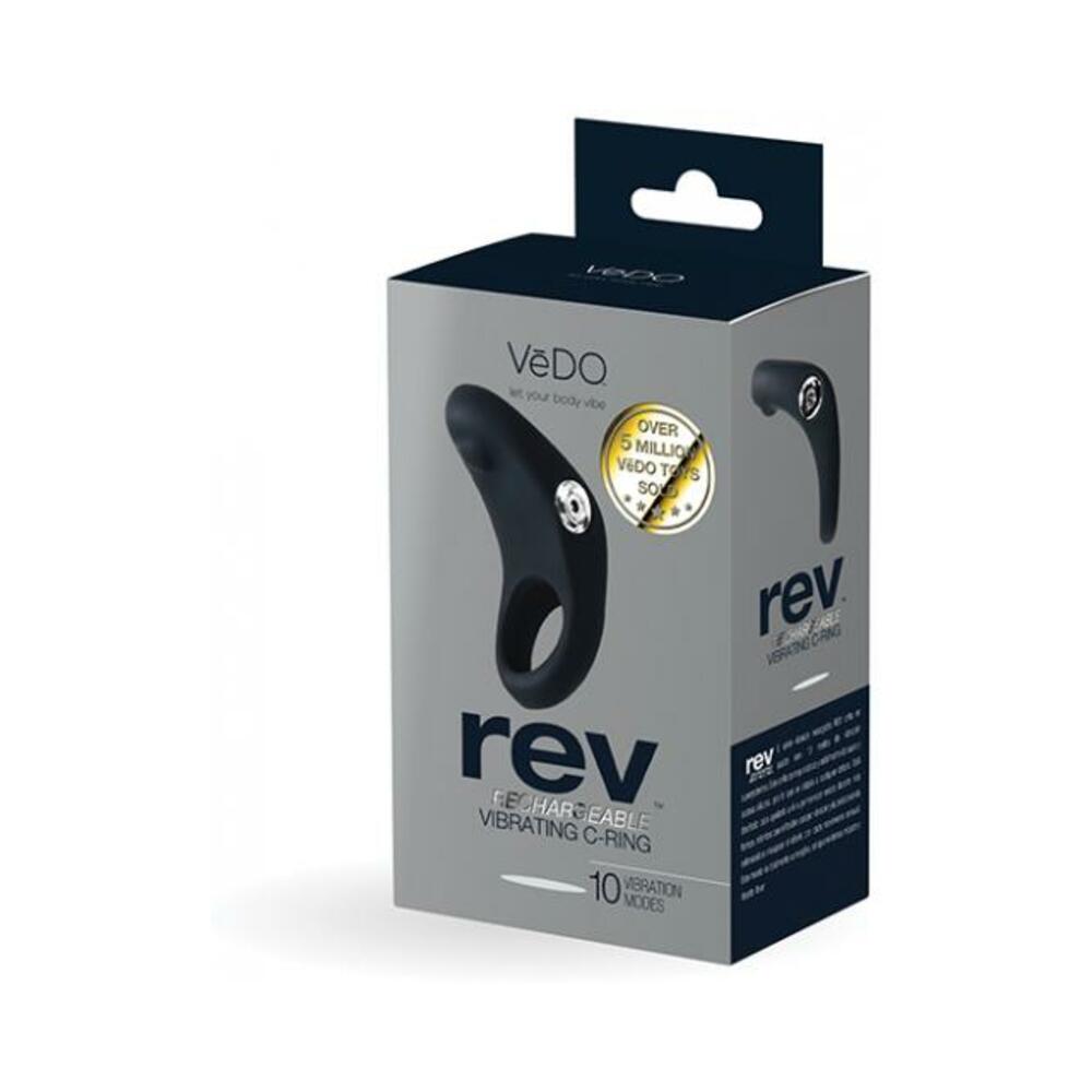 850052871031_1 Vedo Rev Rechargeable Vibrating C-ring Black - Image 1