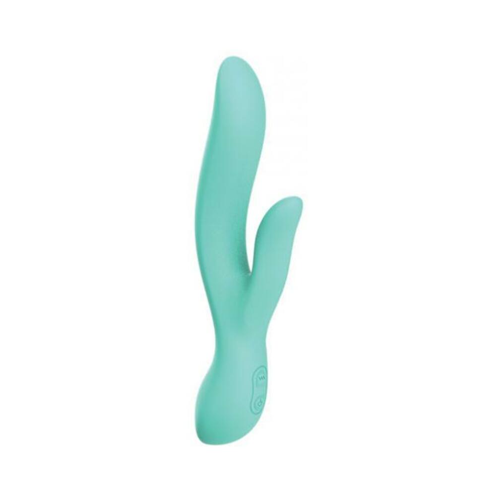850058394190_1 Wild Pop Vibe Molly Rabbit Dual Vibrator - Aqua - Image 1