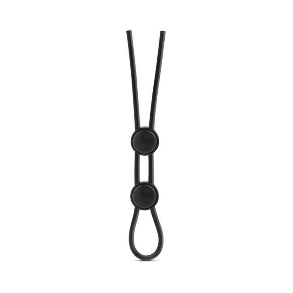 853858007277_1 Stay Hard Silicone Double Loop Cock Ring Black - Image 1
