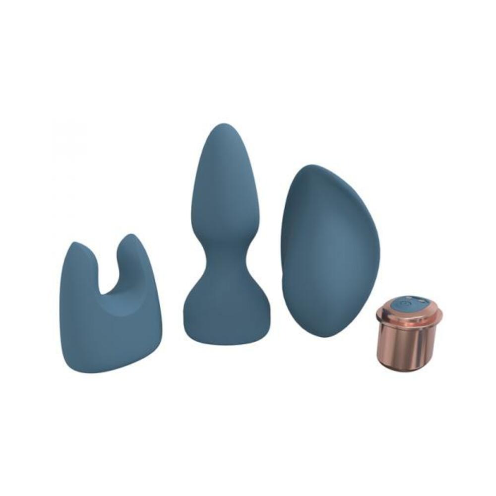 8714273052582_1 Loveline Ultimate Kit 10 Speed Silicone Rechargeable Waterproof Blue/grey - Image 1