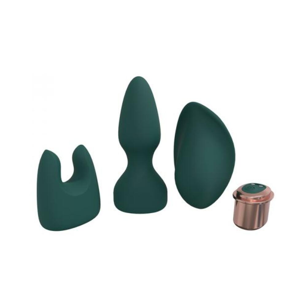 8714273052605_1 Loveline Ultimate Kit 10 Speed Silicone Rechargeable Waterproof Forest Green - Image 1