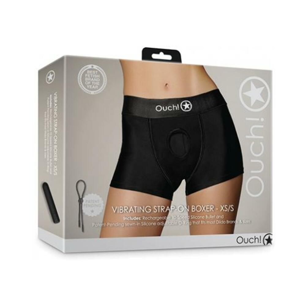 8714273492906_1 Shots Ouch Vibrating Strap On Boxer - Black Xs/s - Image 1