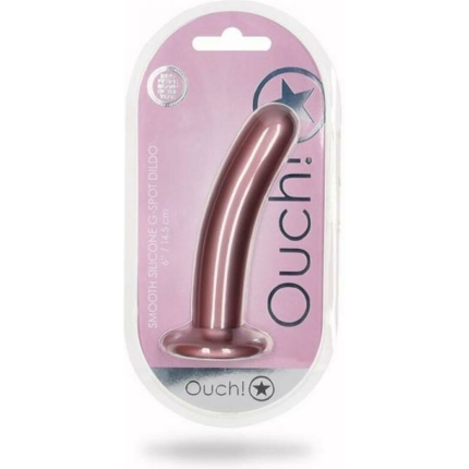 Shots Ouch! Smooth Silicone 6 In. G-spot Dildo Rose Gold