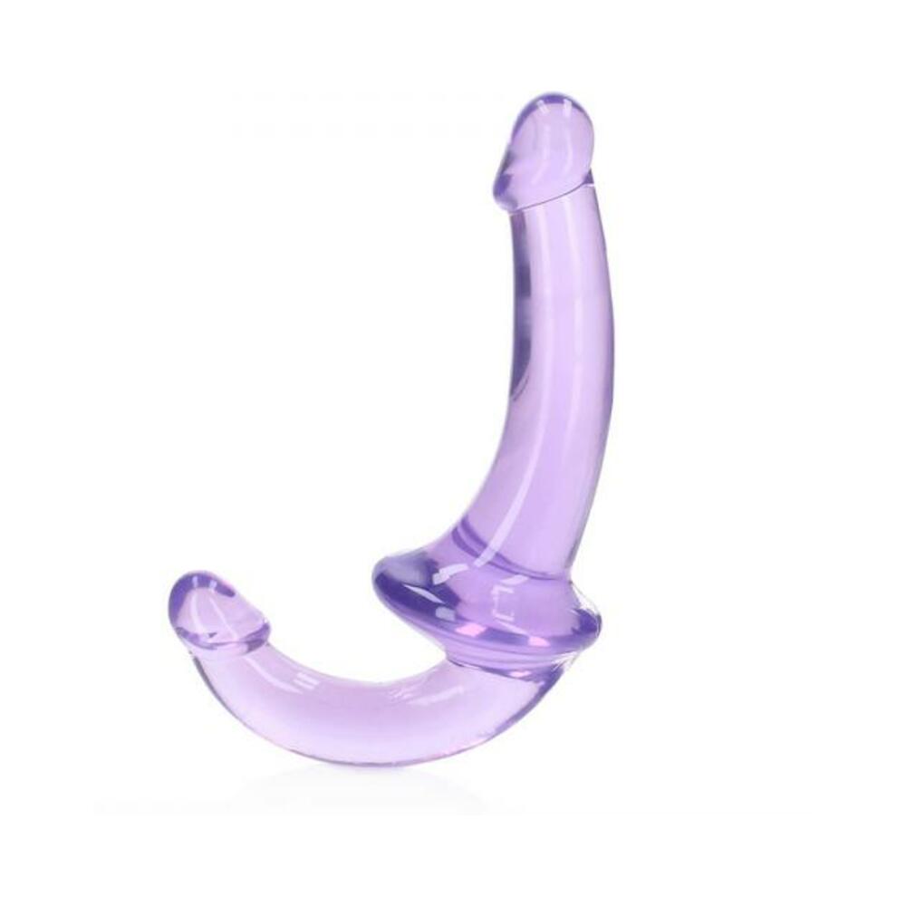 8714273520814_1 Realrock Crystal Clear 6 In. Strapless Strap-on Dildo Purple - Image 1