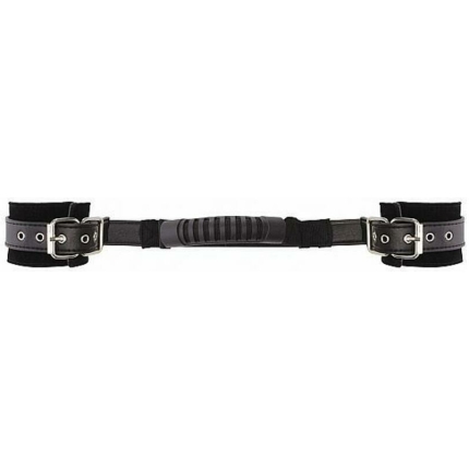 Ouch Adjustable Leather Handcuffs Black