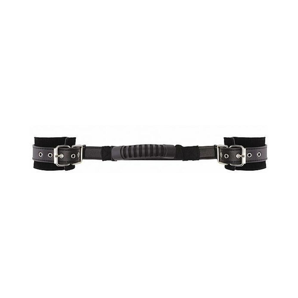 8714273580801_1 Ouch Adjustable Leather Handcuffs Black - Image 1