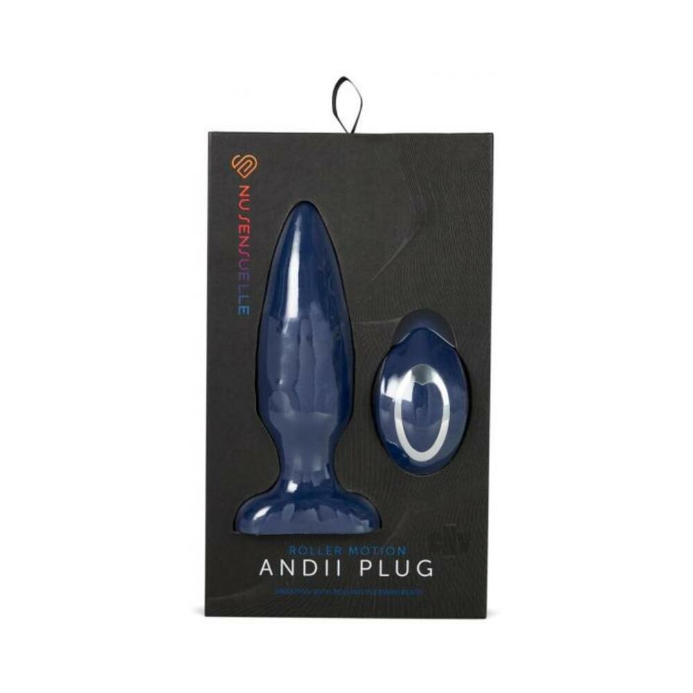 9342851002989_1 Sensuelle Andii Plug W/roller Navy Blue - Image 1