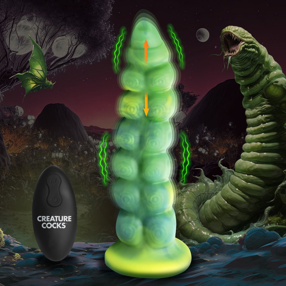 AH417_MAIN_2_1000x1000_9f194fca-3384-4627-bd49-5ebc7cc44bec Squirmer Thrusting And Vibrating Silicone Dildo - Image 1