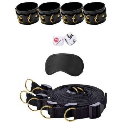 Shots Ouch Limited Edition Gold Bed Bindings Restraint System