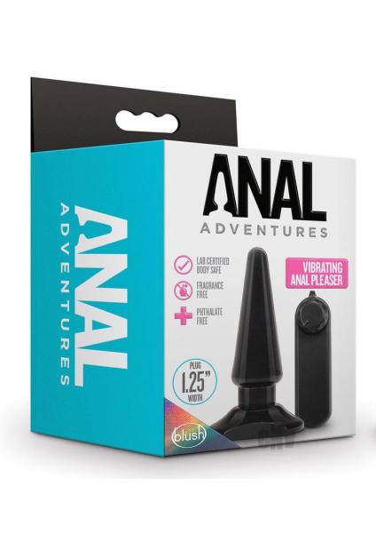 CNVEF-EBL-1060560755ef54dd0a Blush Anal Adventures Basic Vibrating Anal Pleaser - Black - Image 1