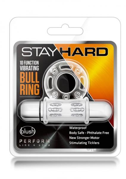 CNVEF-EBL-779125f76eca437a91 Stay Hard 10x Vibrating Bull Ring Clear - Image 1