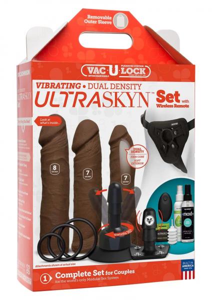CNVEF-EDJ-1053-07-35d148605d4cc7 Vac-U-Lock Vibrating Ultraskyn Couples Set with Remote - Brown - Image 1