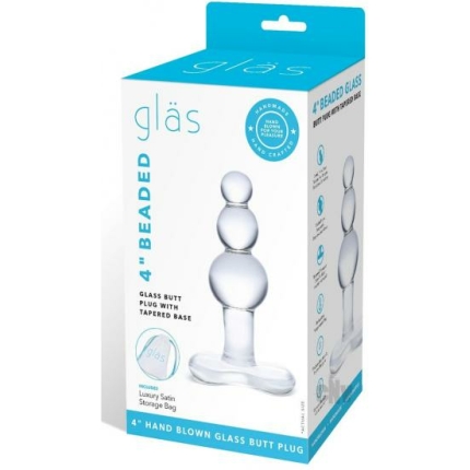 Beaded Glass Butt Plug W/ Base 4