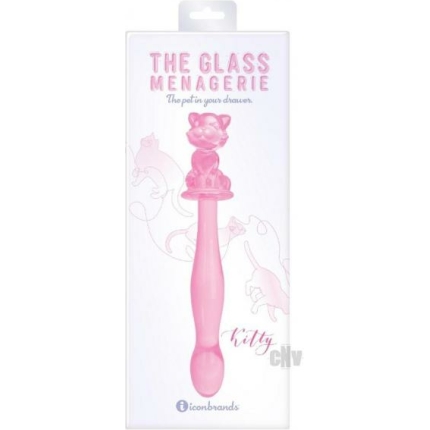 Glass Menage Kitty Dildo Pink