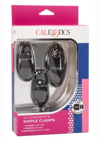 CNVEF-ESE-0077-78-360f93432862af Silicone Nipple Clamps W/remote - Black - Image 1