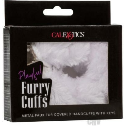 Playful Furry Cuffs White